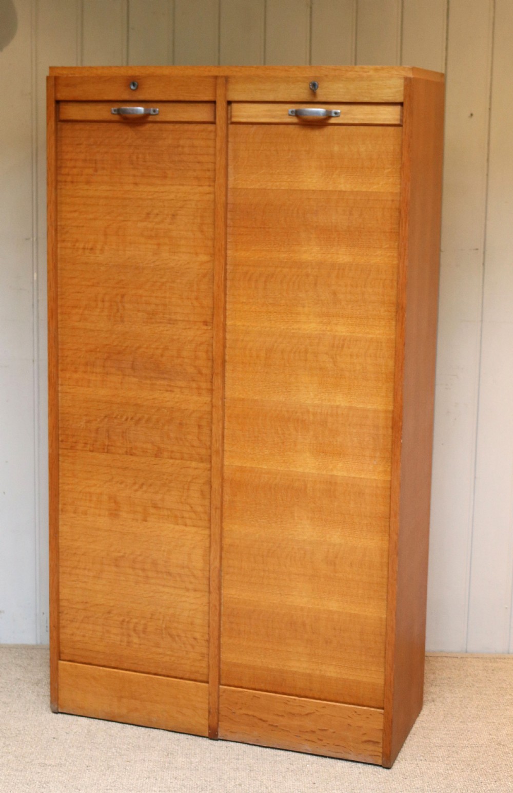 French Double Tambour Front Filing Cabinet  View V