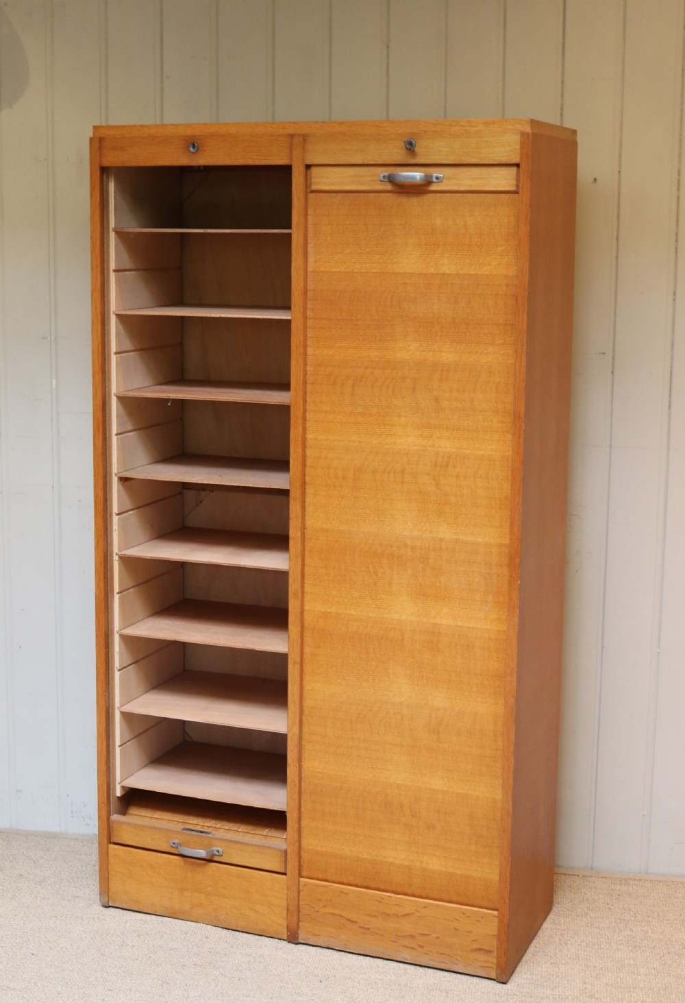 French Double Tambour Front Filing Cabinet  View VII