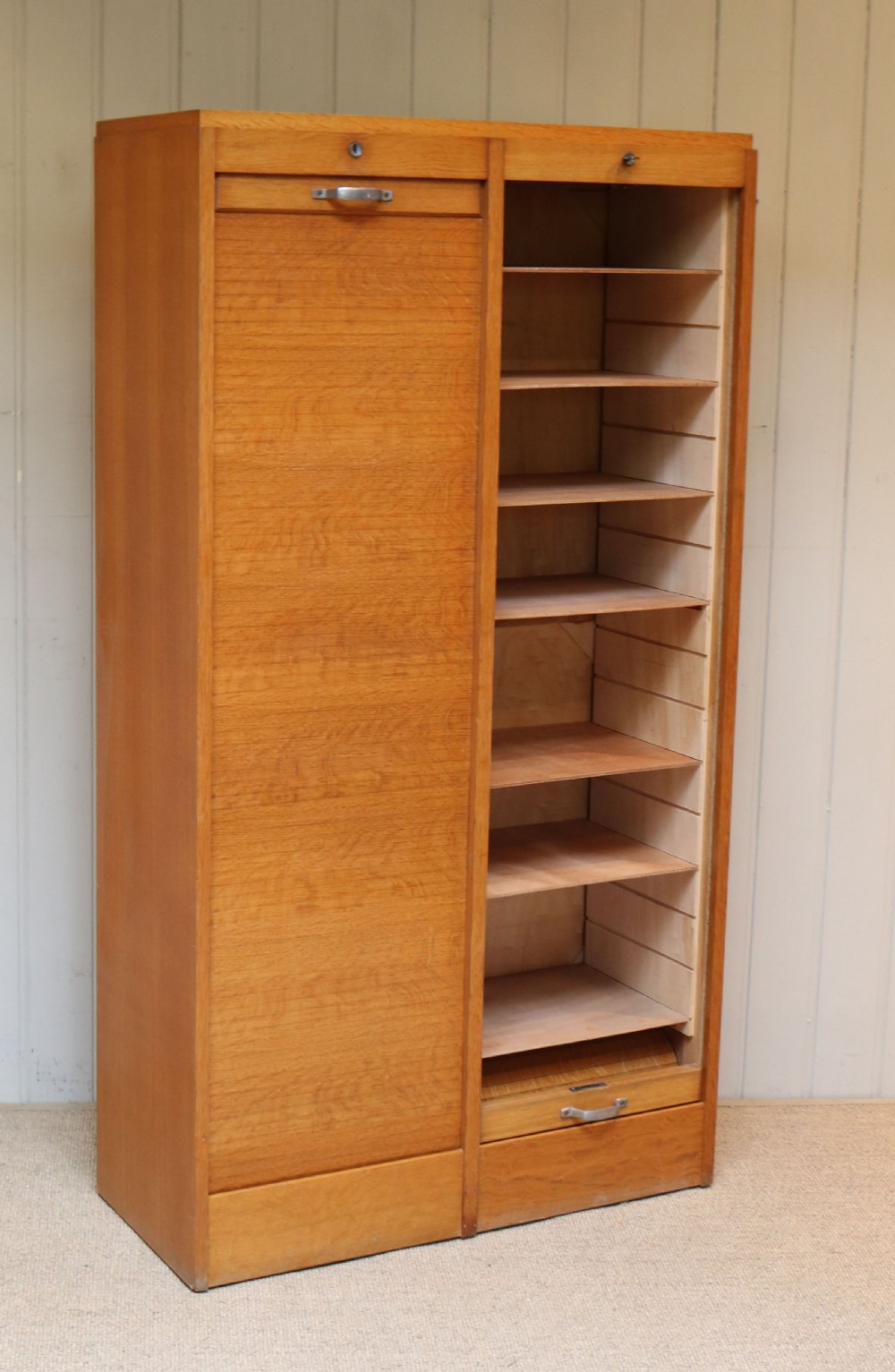 French Double Tambour Front Filing Cabinet  View VIII