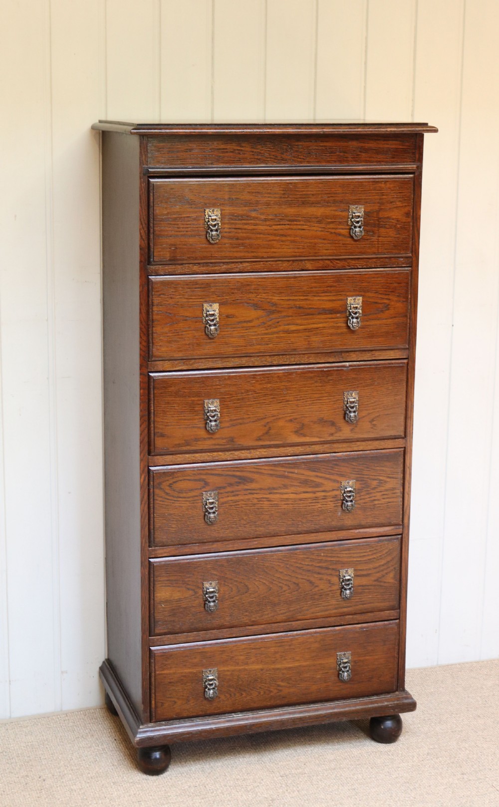 Tall Oak Chest Of Drawers View II