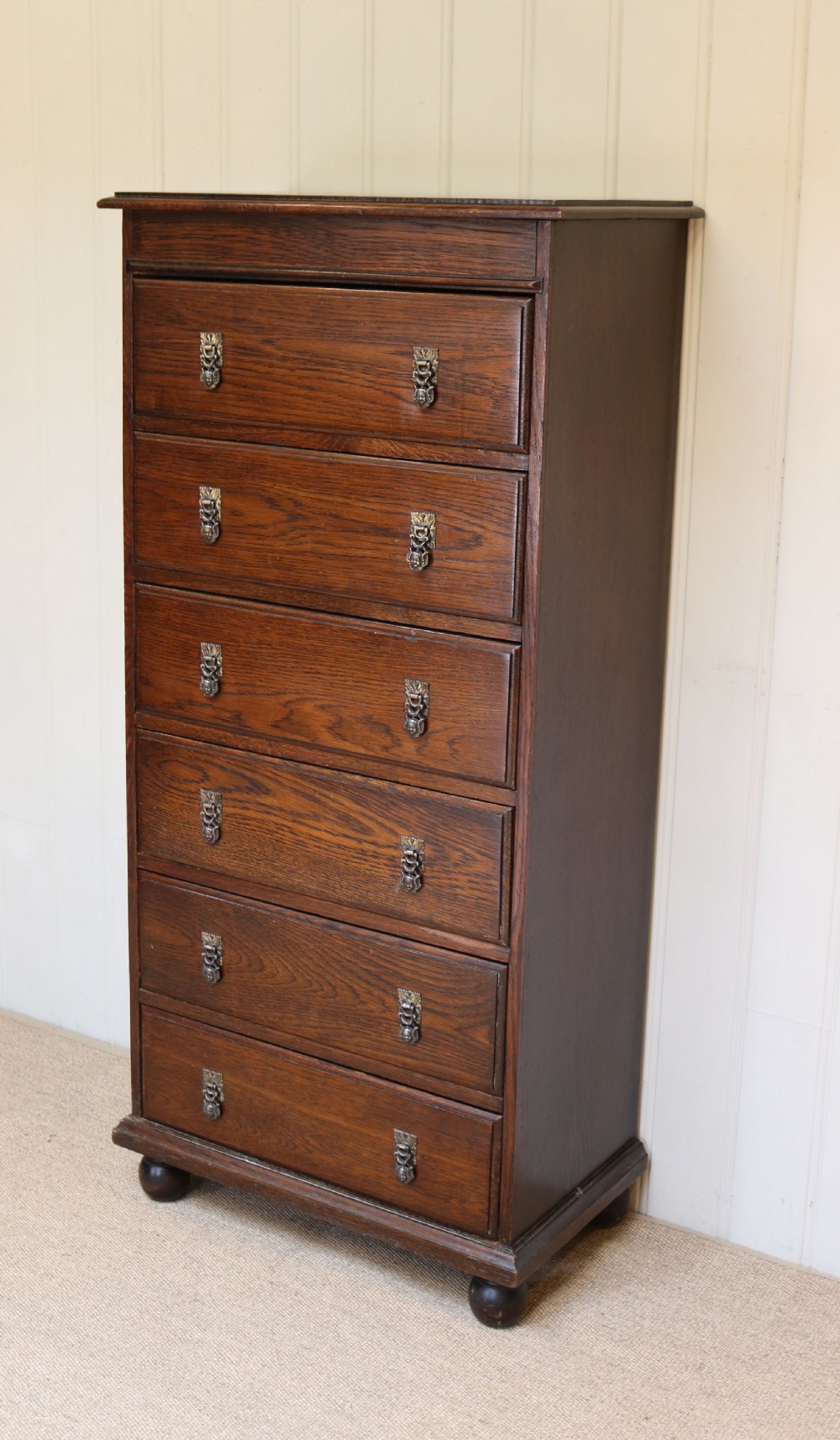Tall Oak Chest Of Drawers View III