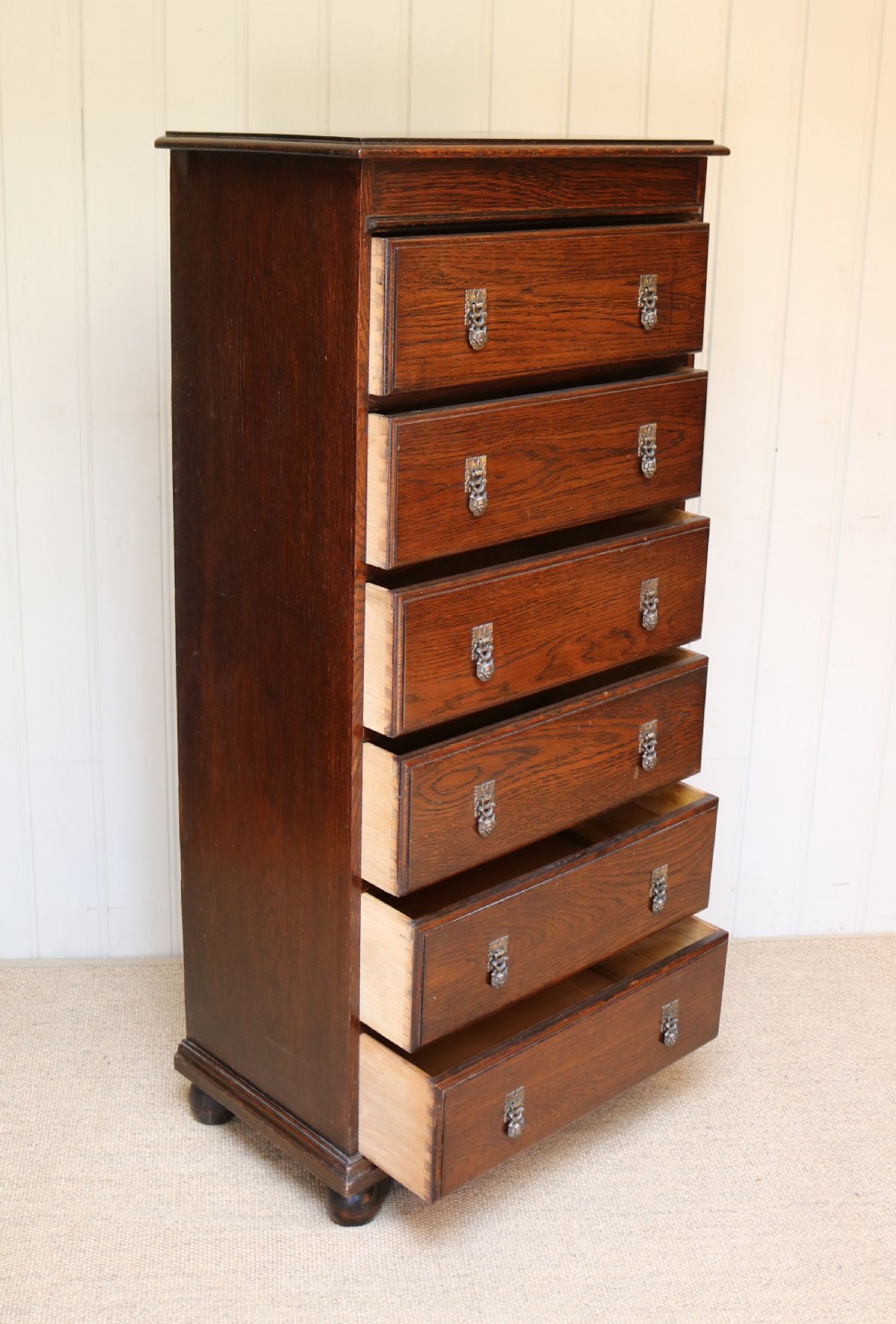 Tall Oak Chest Of Drawers View V