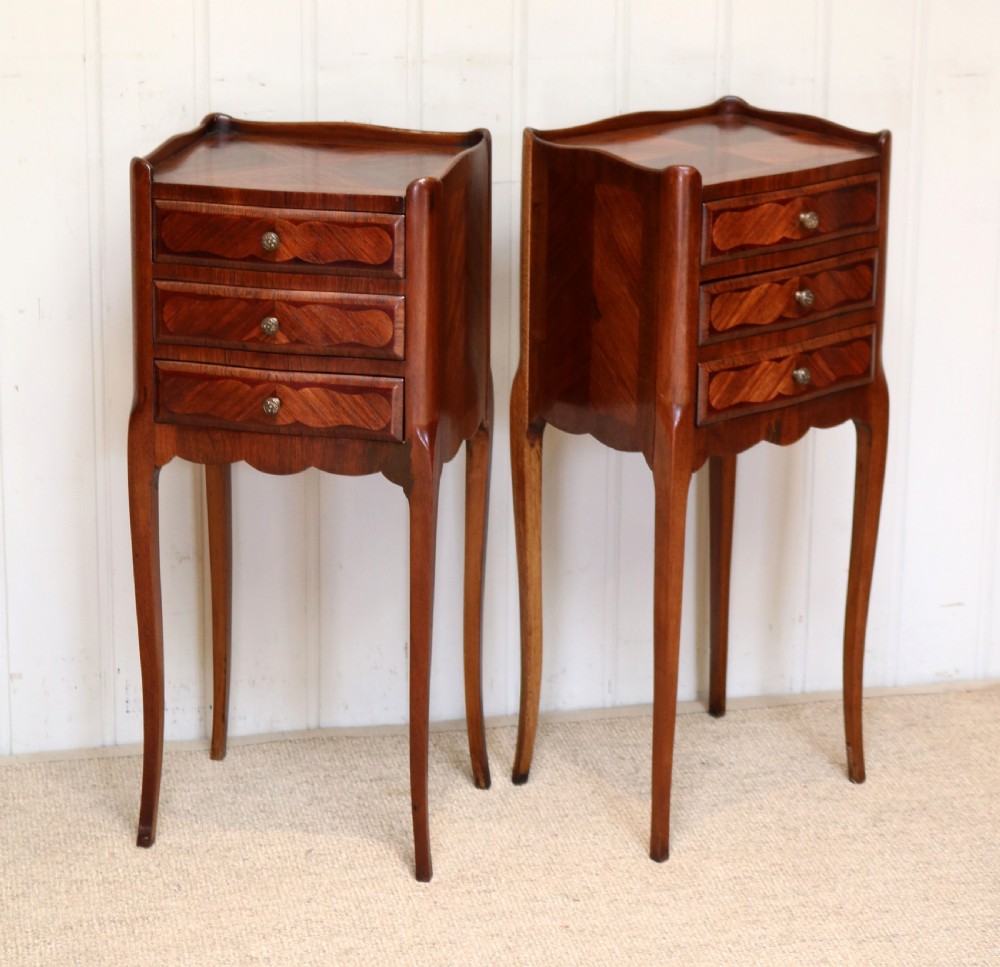 Pair Of French Rosewood Bedside Cabinets