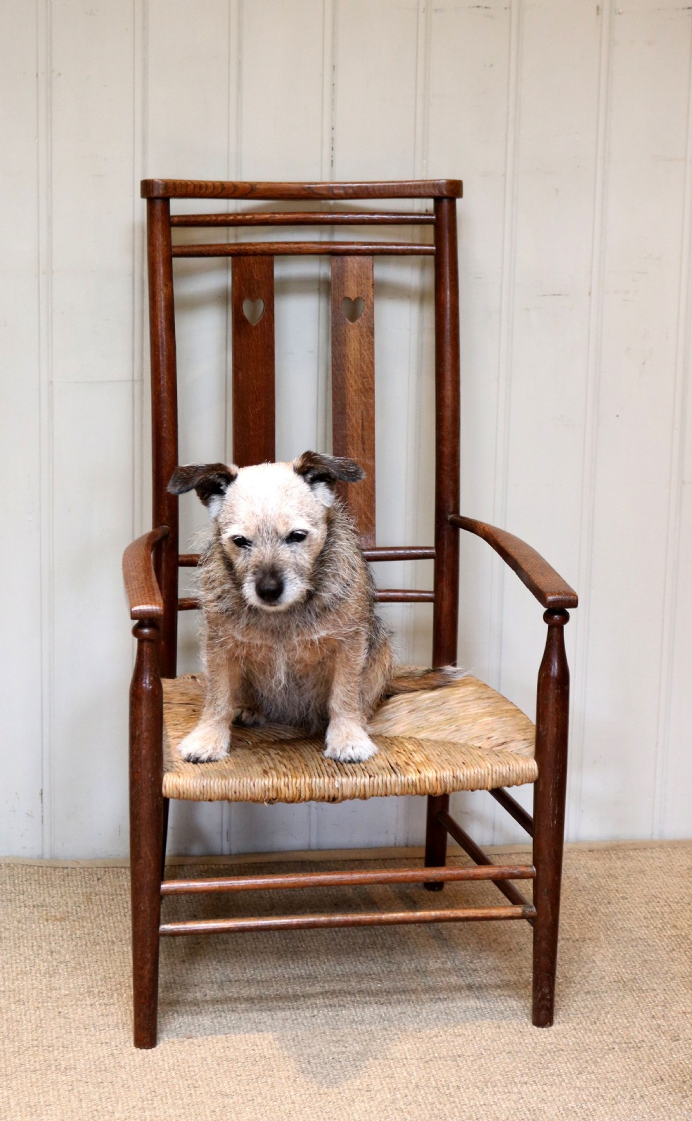 Arts And Crafts Oak Rush Seat Chair View III