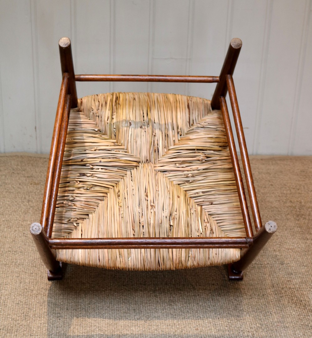 Arts And Crafts Oak Rush Seat Chair View VIII