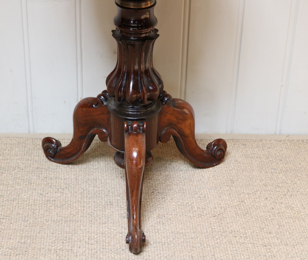 Early Victorian Solid Rosewood Adjustable Piano Stool View III