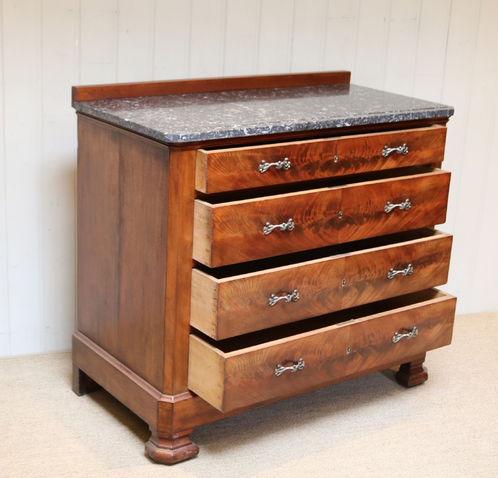 Late 19th Century Mahogany Granite Top Chest Of Drawers View III