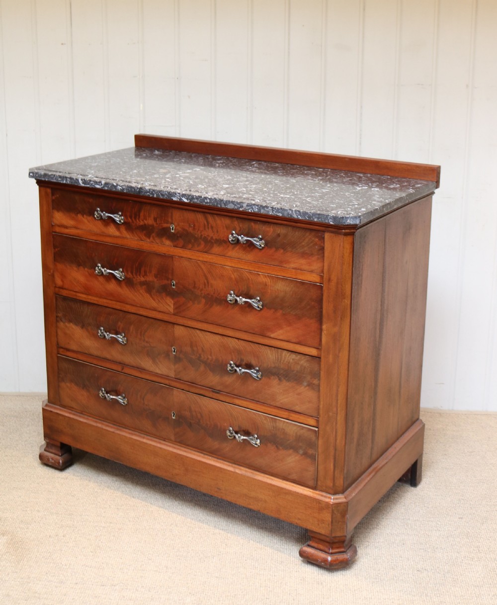 Late 19th Century Mahogany Granite Top Chest Of Drawers View IV