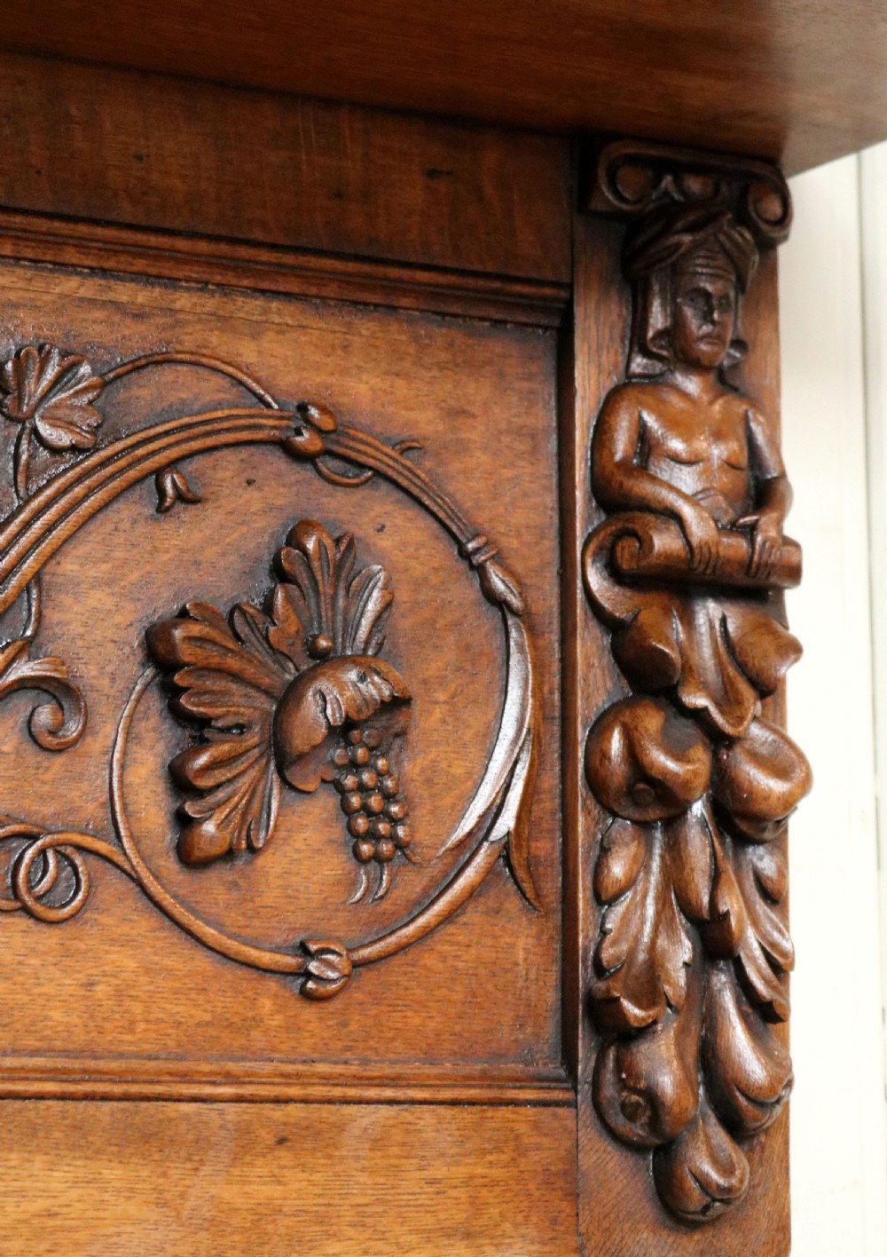 Substantial Carved Oak Wall Shelf  View IV