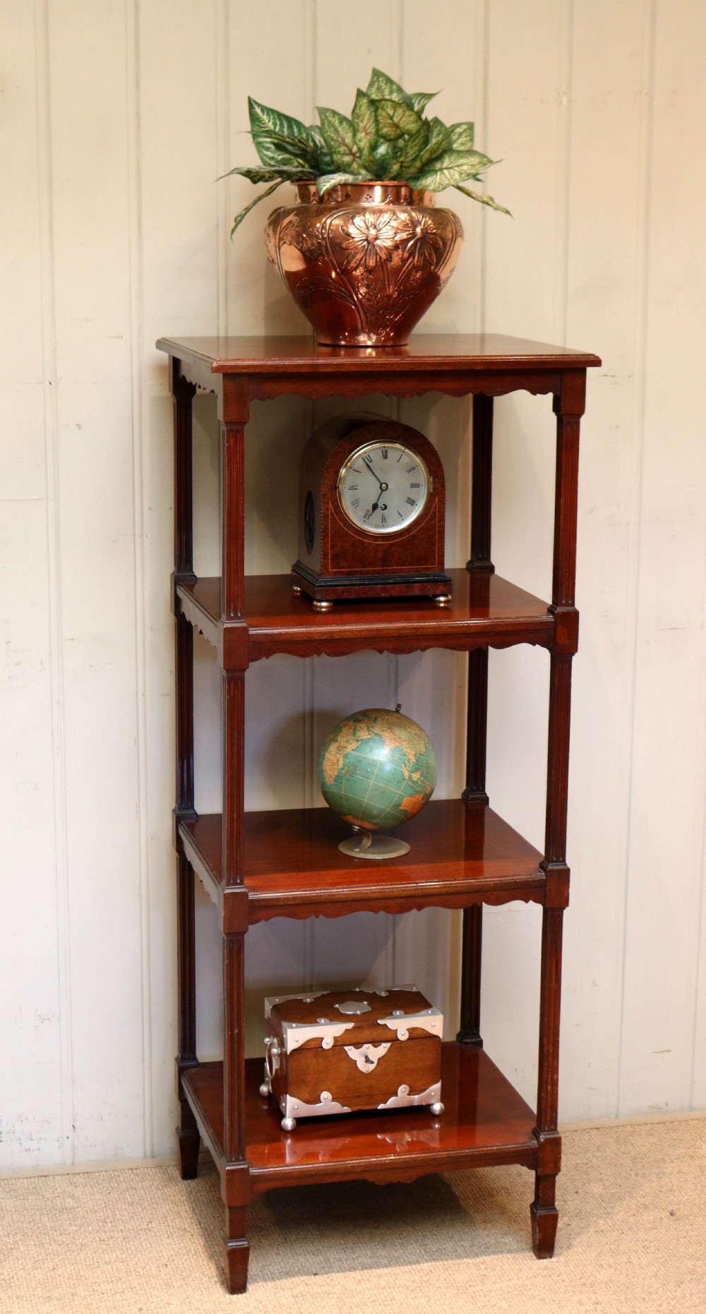 Edwardian Solid Mahogany Four Tier What-Not  View V