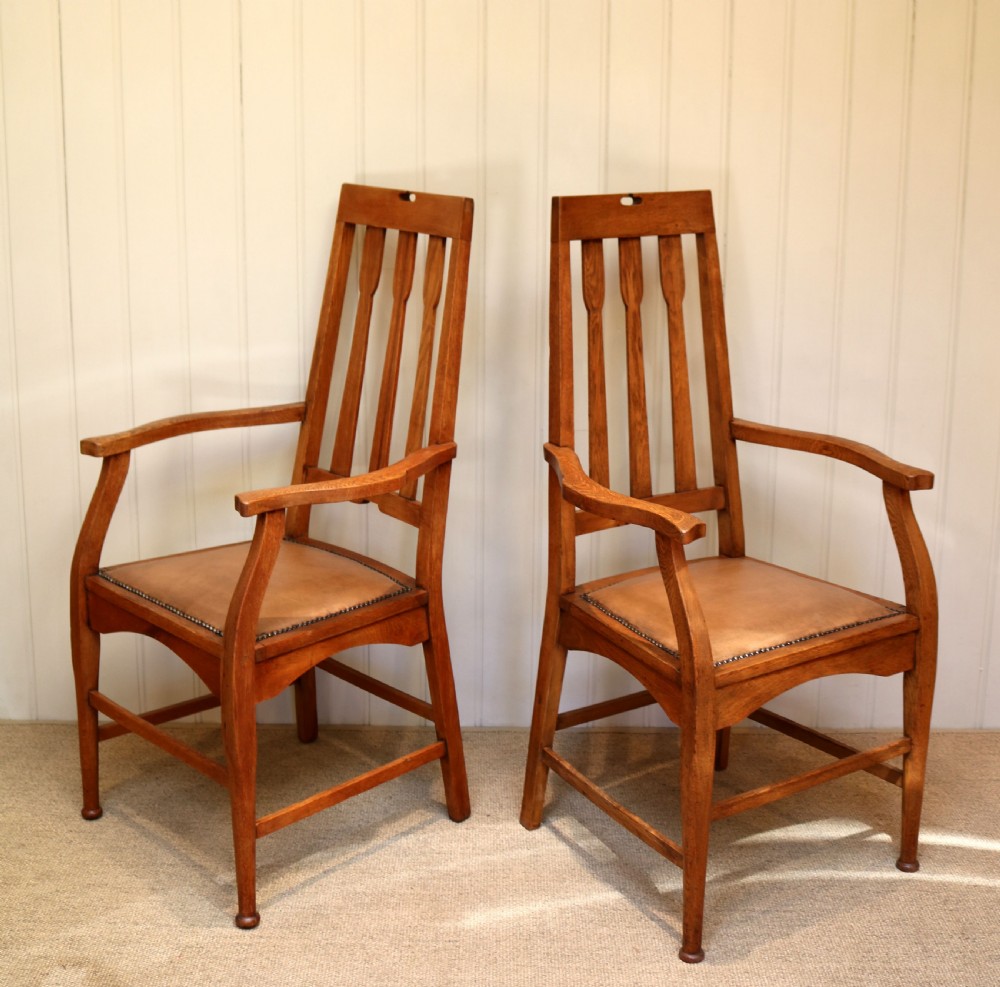 Set Of Eight Arts And Crafts Dining Chairs View V