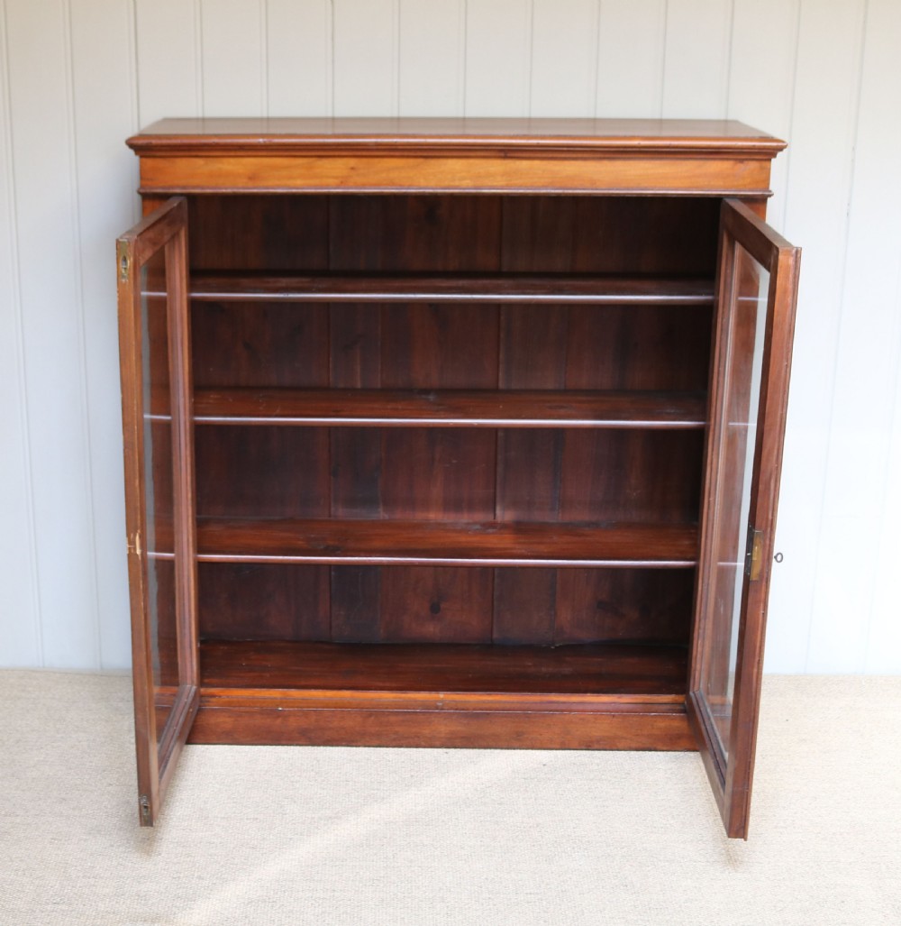 Walnut Two Door Glazed Bookcase  View VI