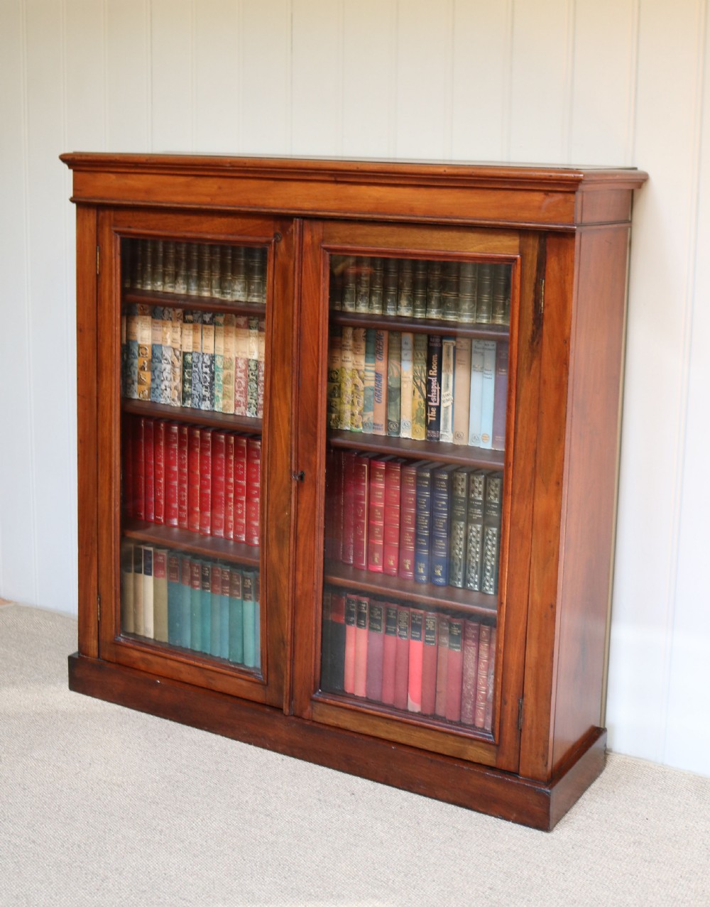 Walnut Two Door Glazed Bookcase  View VII