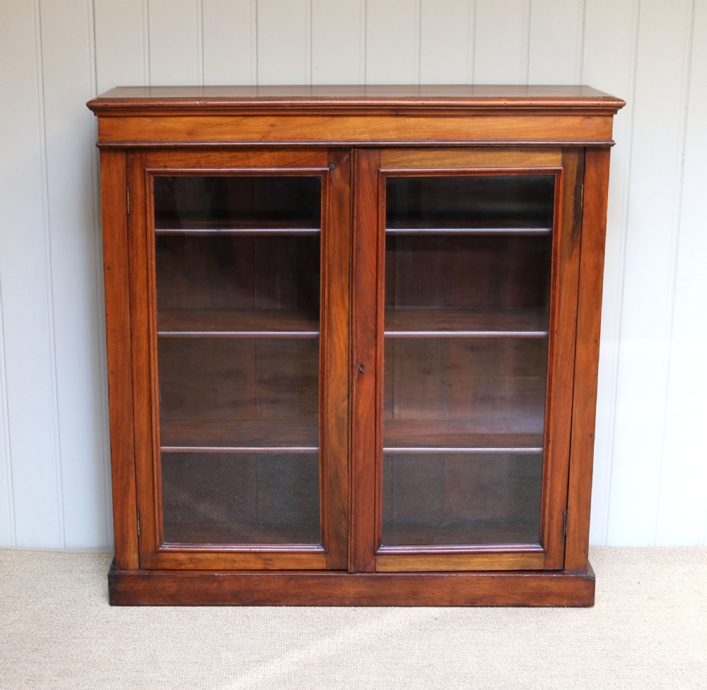 Walnut Two Door Glazed Bookcase  View VIII