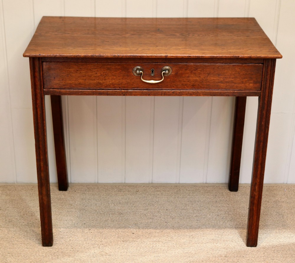 George III Solid Oak Side Table View II