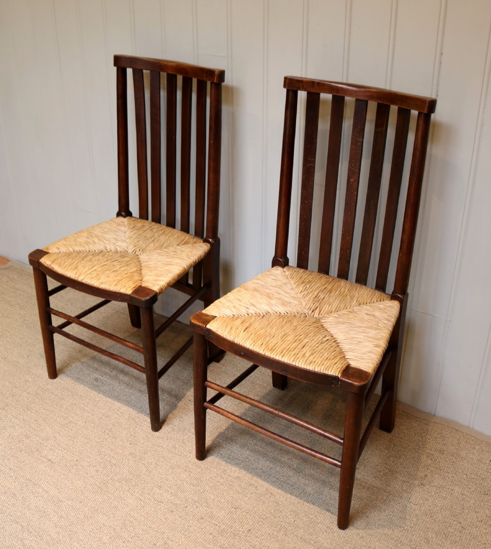 Pair Of Arts And Crafts Beech Framed Chairs  View II