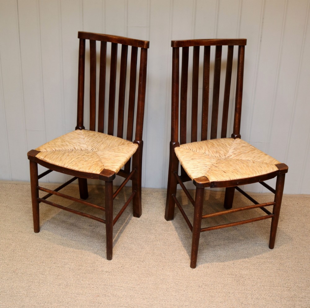Pair Of Arts And Crafts Beech Framed Chairs  View III
