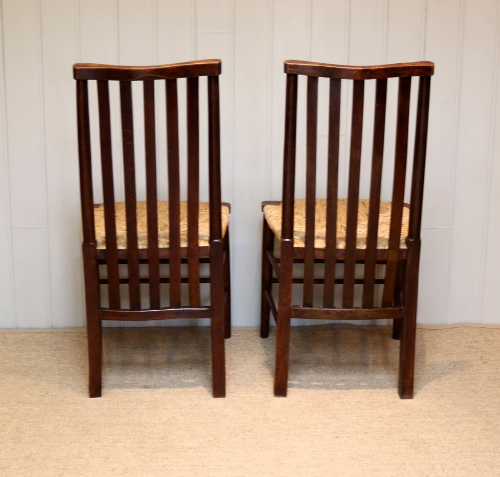 Pair Of Arts And Crafts Beech Framed Chairs  View V