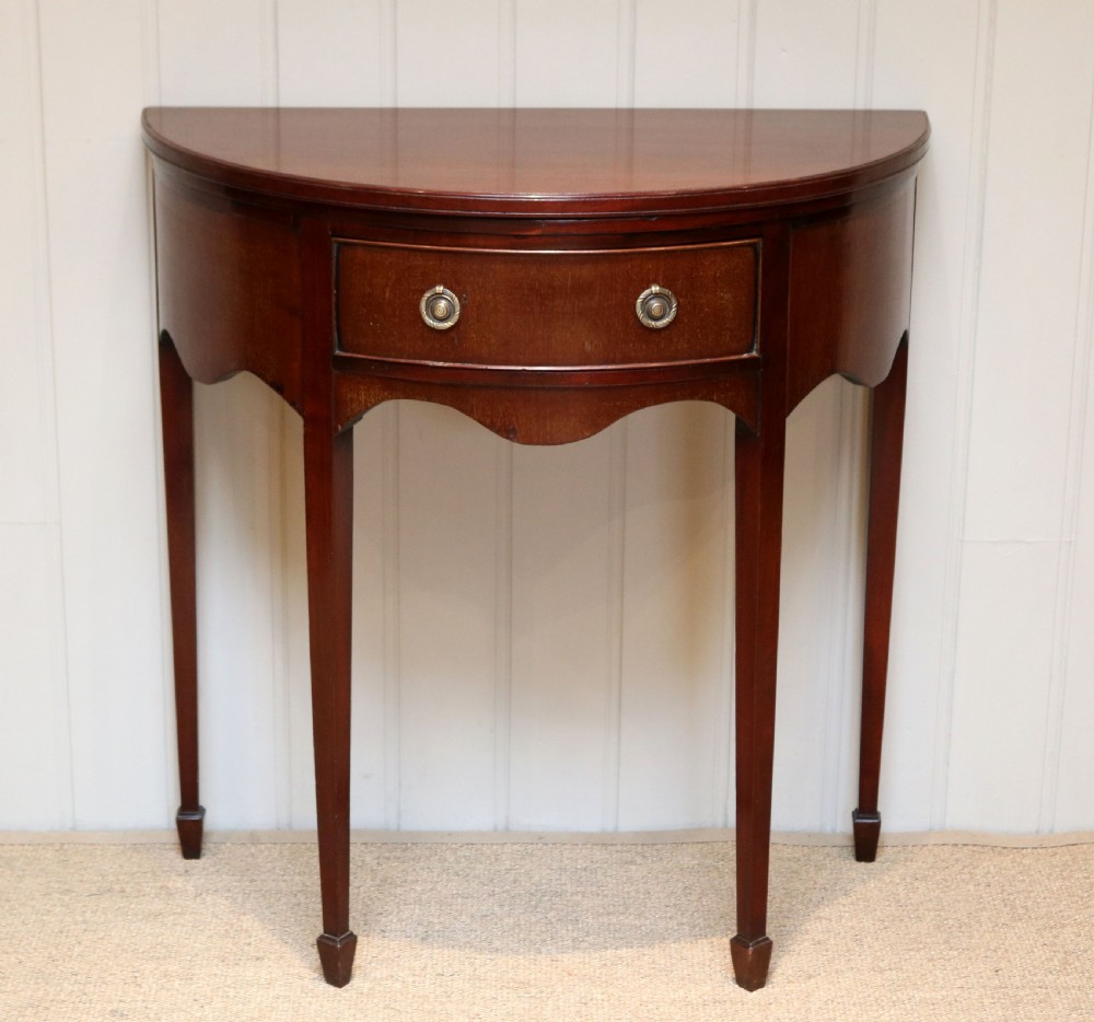 Edwardian Mahogany Demi Lune Table