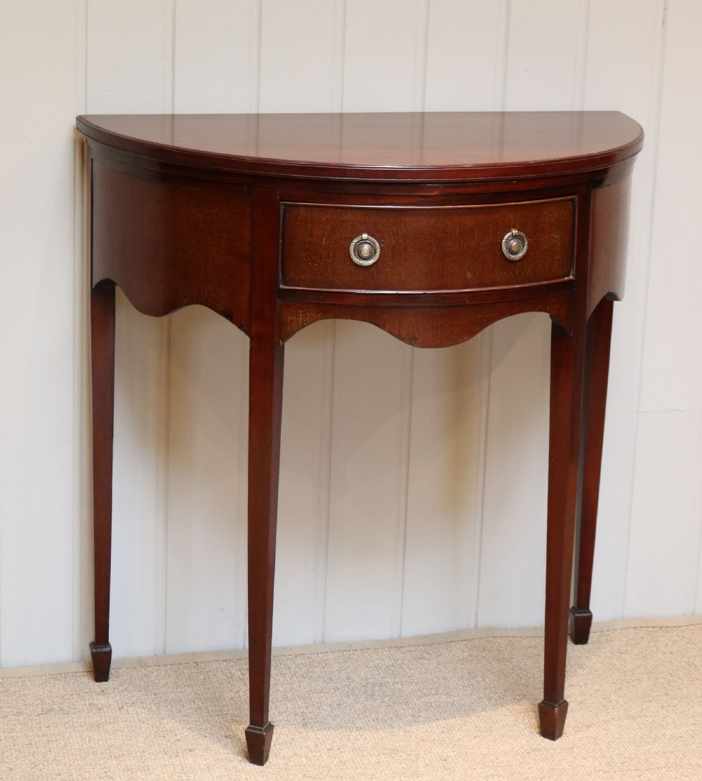 Edwardian Mahogany Demi Lune Table View II