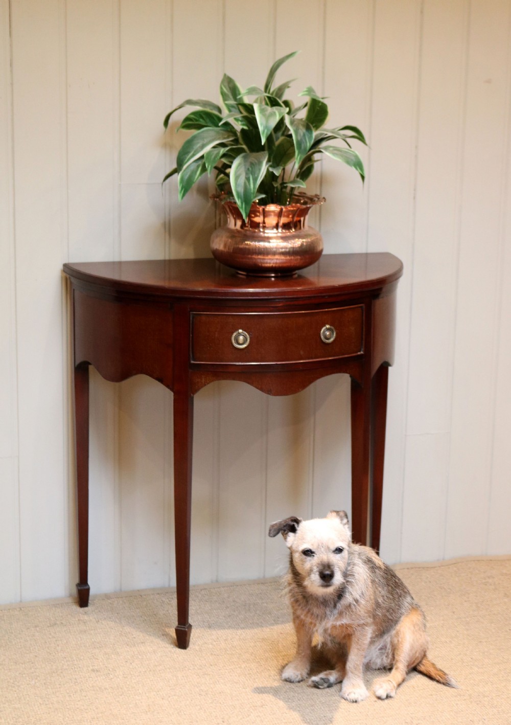 Edwardian Mahogany Demi Lune Table View III