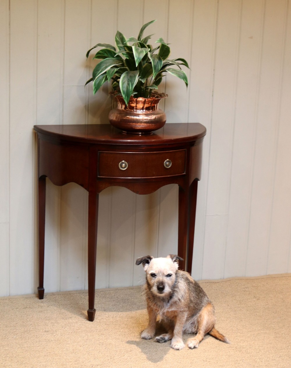 Edwardian Mahogany Demi Lune Table View IV