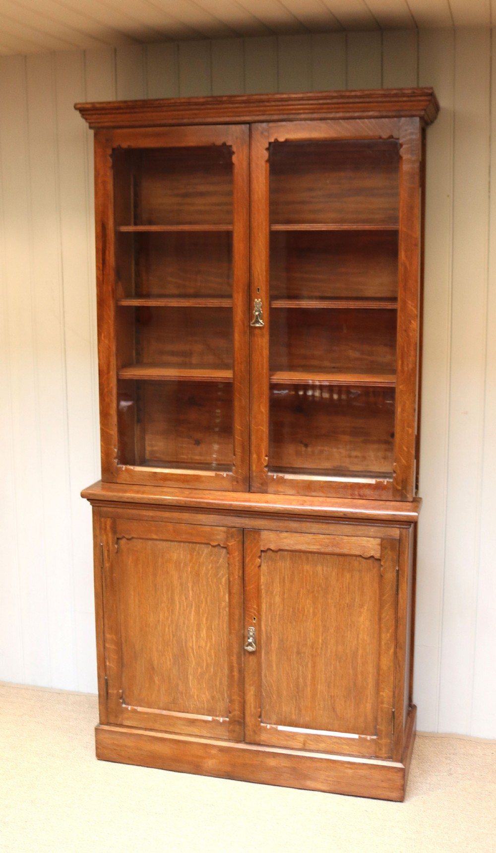 Solid Oak Library Bookcase View II