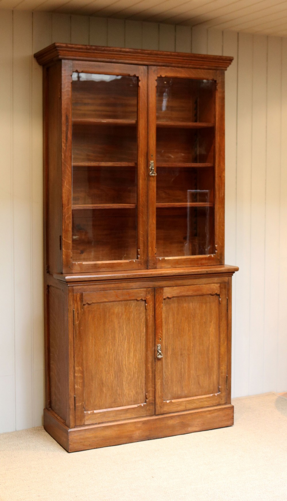 Solid Oak Library Bookcase View IV