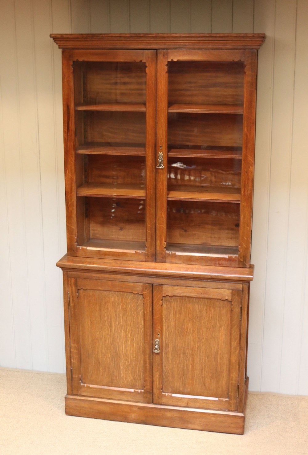 Solid Oak Library Bookcase View VI