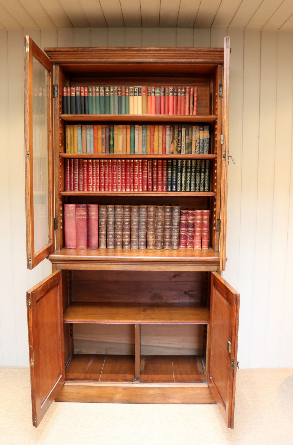 Solid Oak Library Bookcase View VII