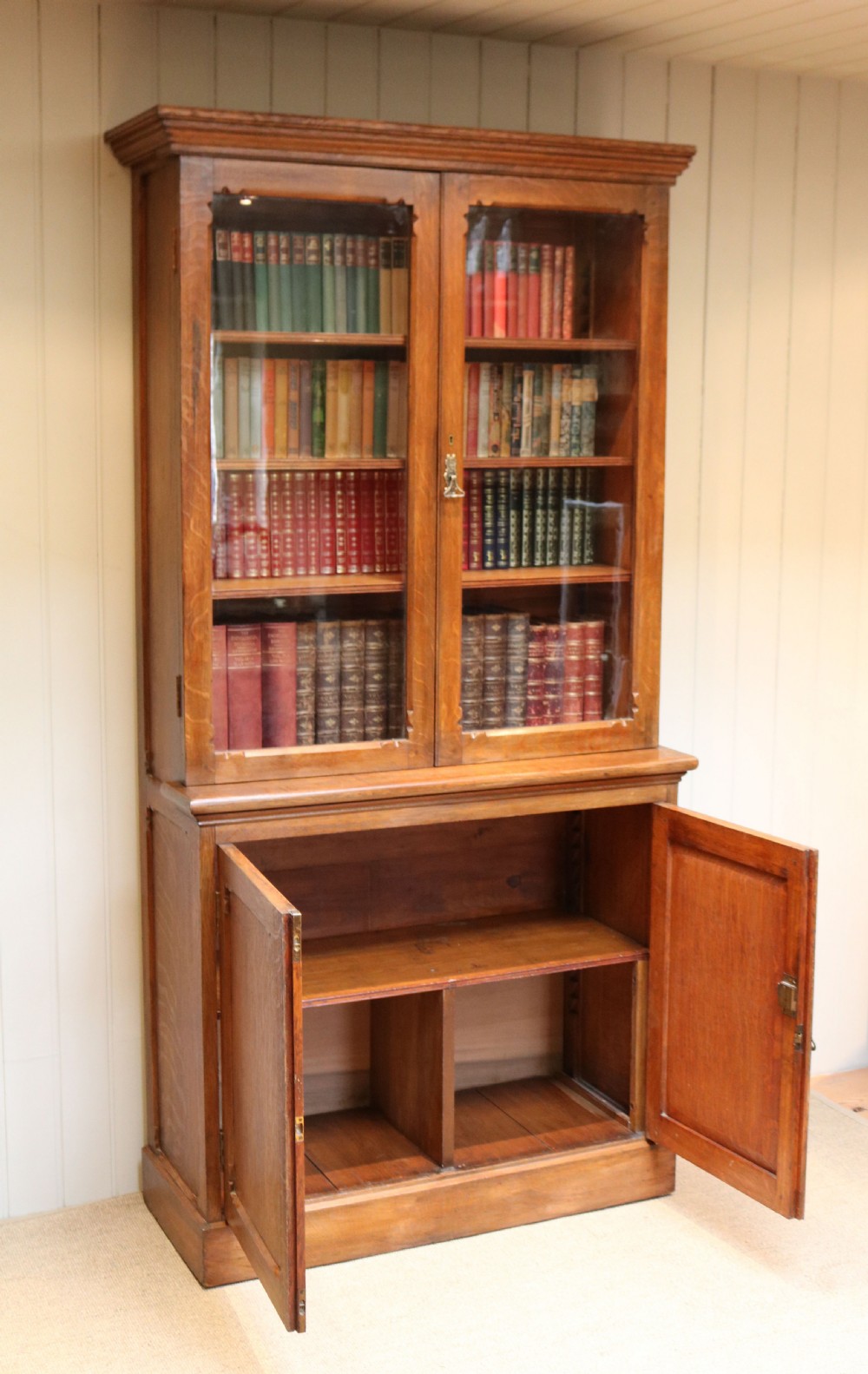 Solid Oak Library Bookcase View IX