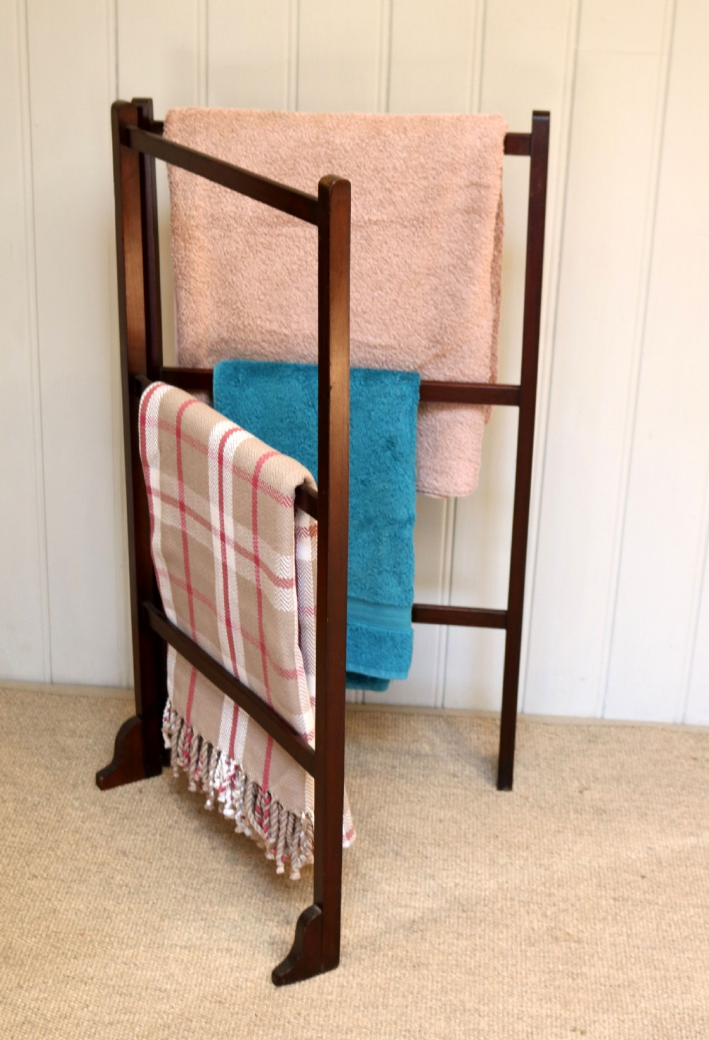 Edwardian Folding Mahogany Towel Rail  View IV