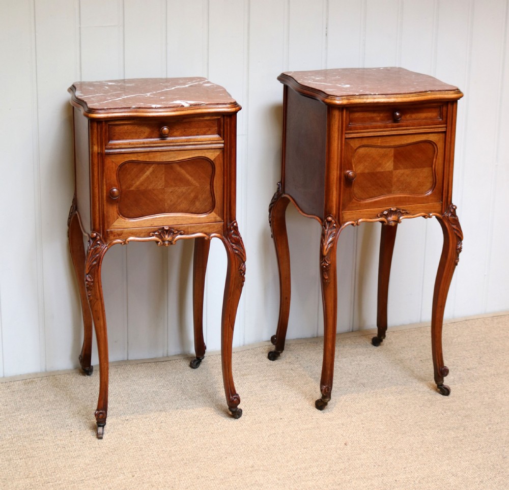 Pair Of French Walnut Bedside Cabinets View II