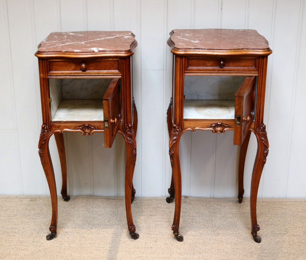 Pair Of French Walnut Bedside Cabinets View III