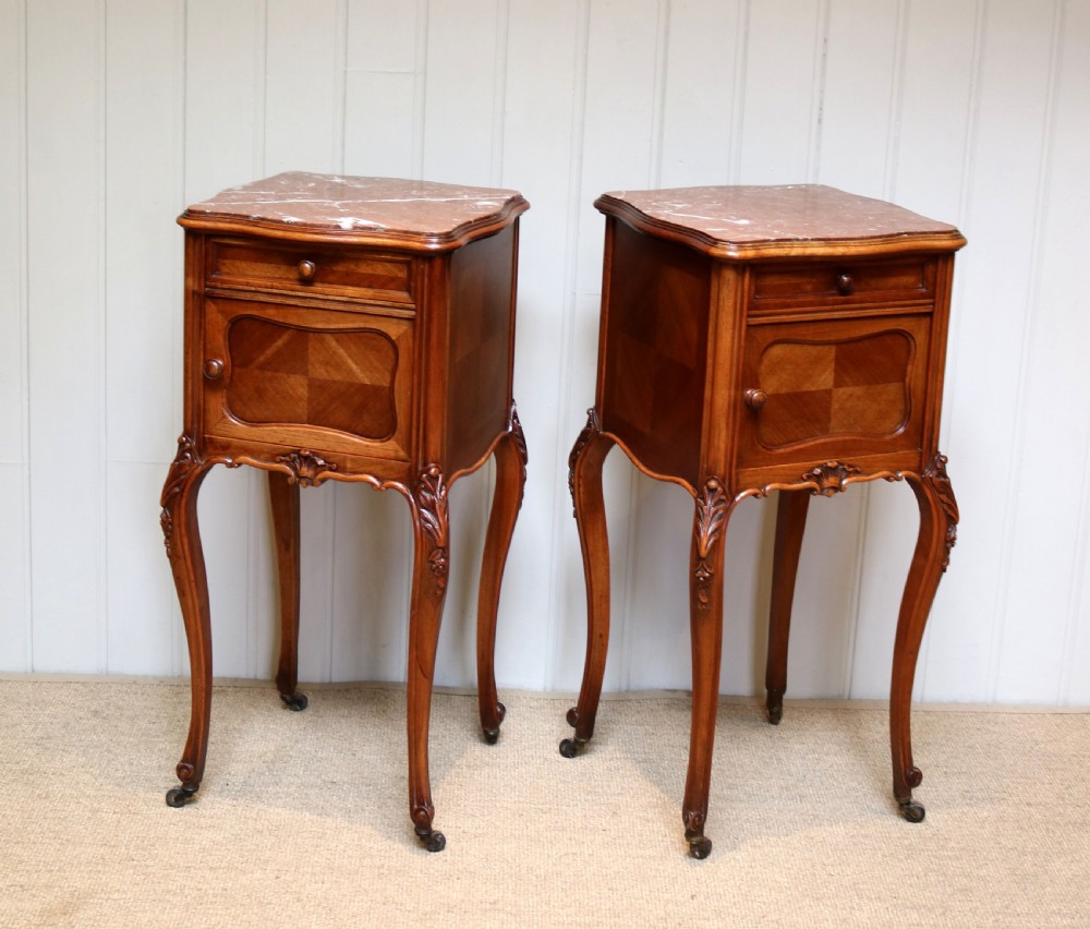 Pair Of French Walnut Bedside Cabinets View IV