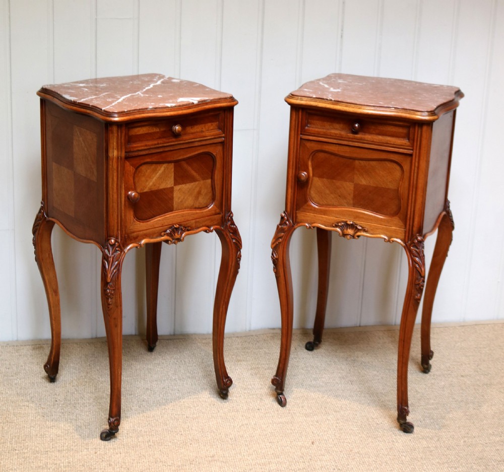 Pair Of French Walnut Bedside Cabinets View V