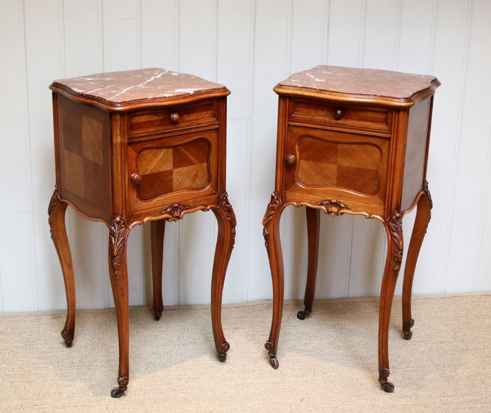 Pair Of French Walnut Bedside Cabinets View VI