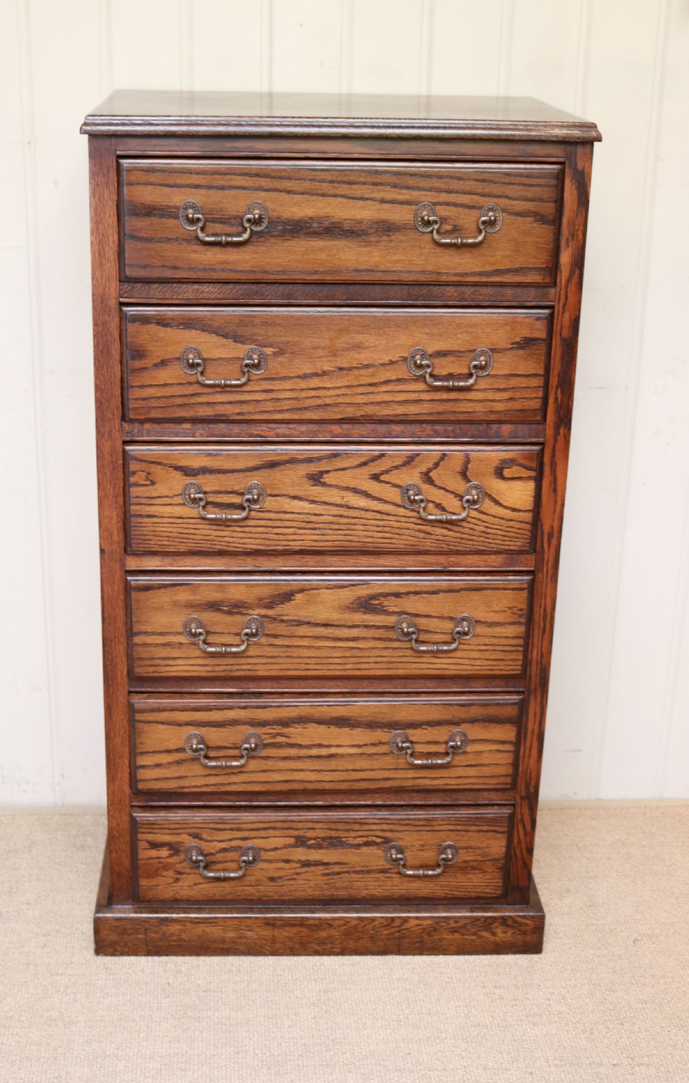 Tall Oak Chest Of Drawers  View II
