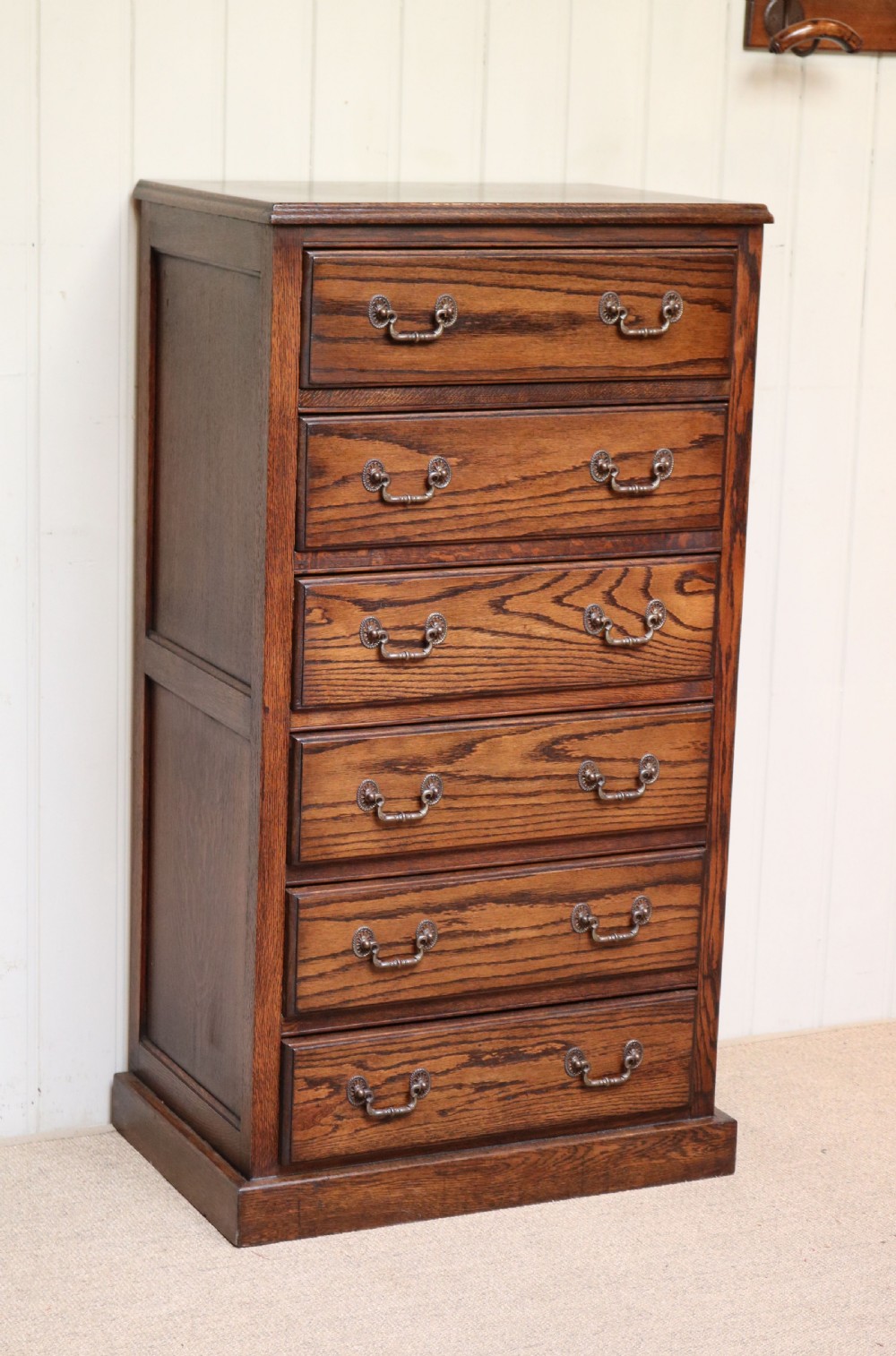 Tall Oak Chest Of Drawers  View III
