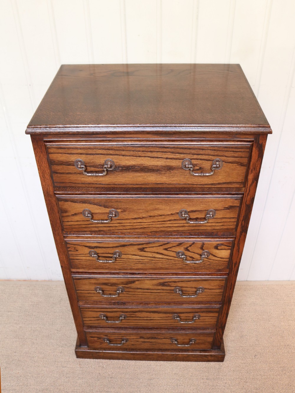 Tall Oak Chest Of Drawers  View VI