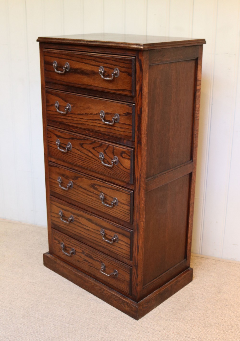 Tall Oak Chest Of Drawers  View VIII