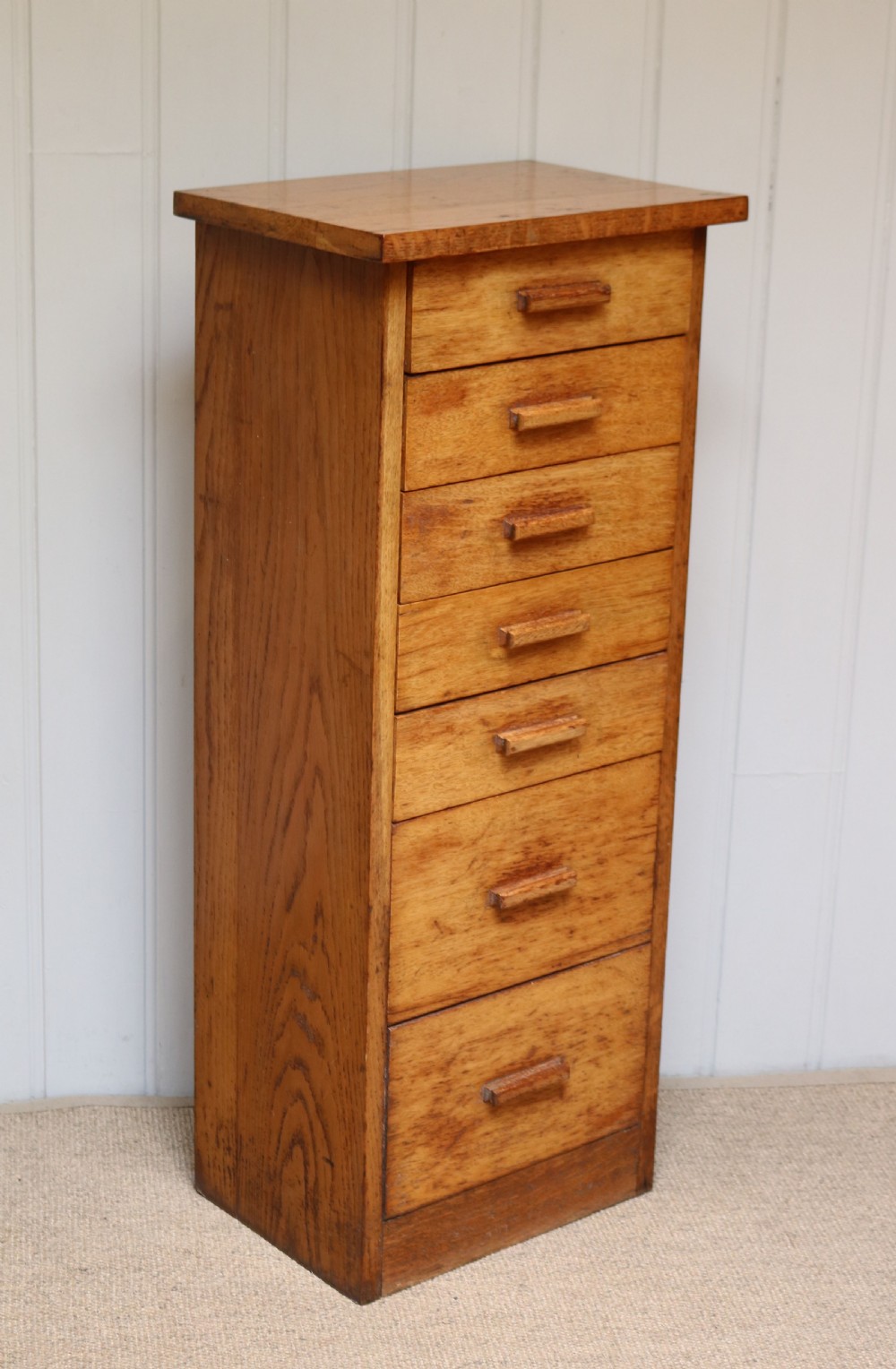 Tall Light Oak Chest Of Drawers  View II