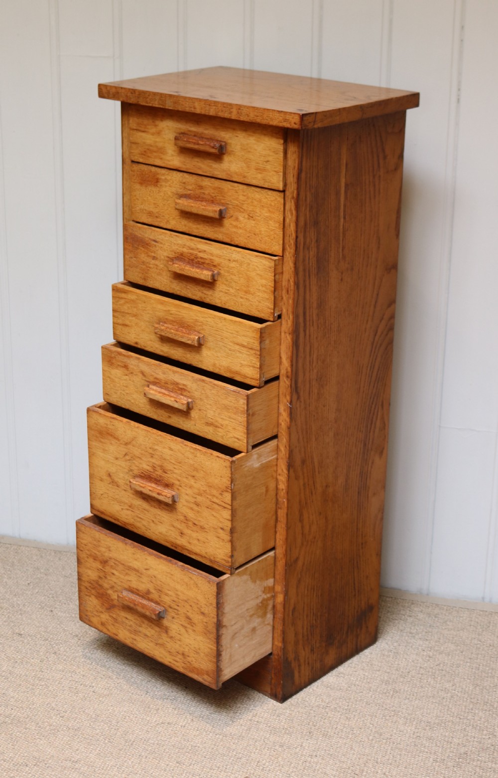 Tall Light Oak Chest Of Drawers  View III