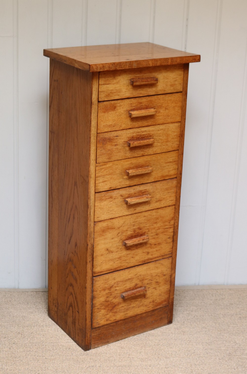 Tall Light Oak Chest Of Drawers  View VII