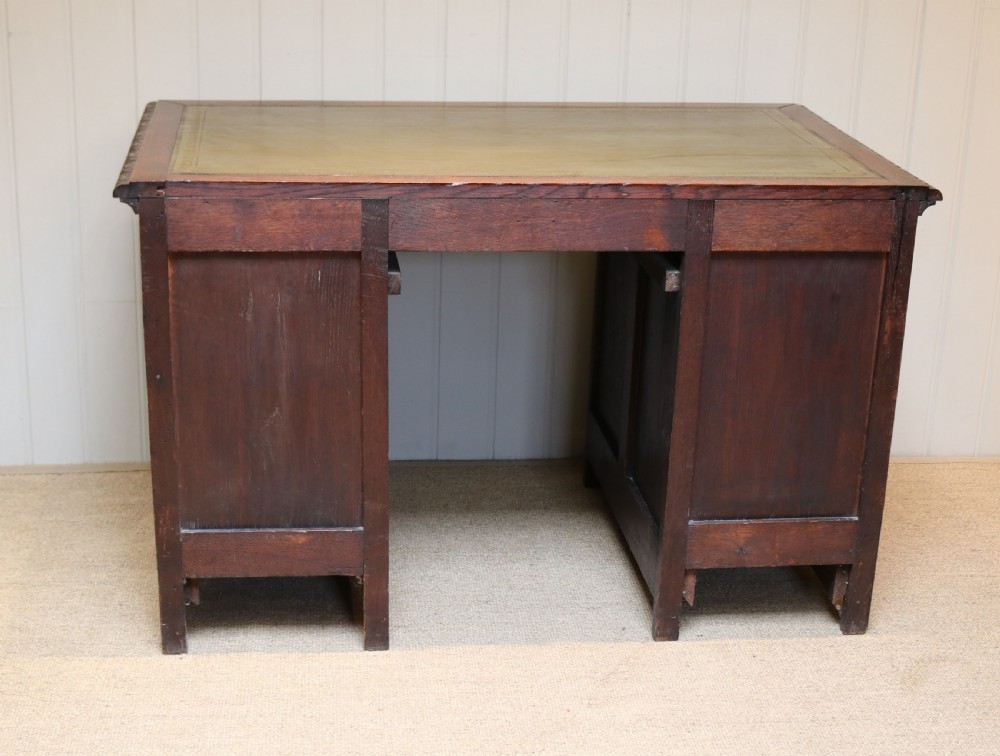 Victorian Green Man Carved Oak Pedestal Desk View VI