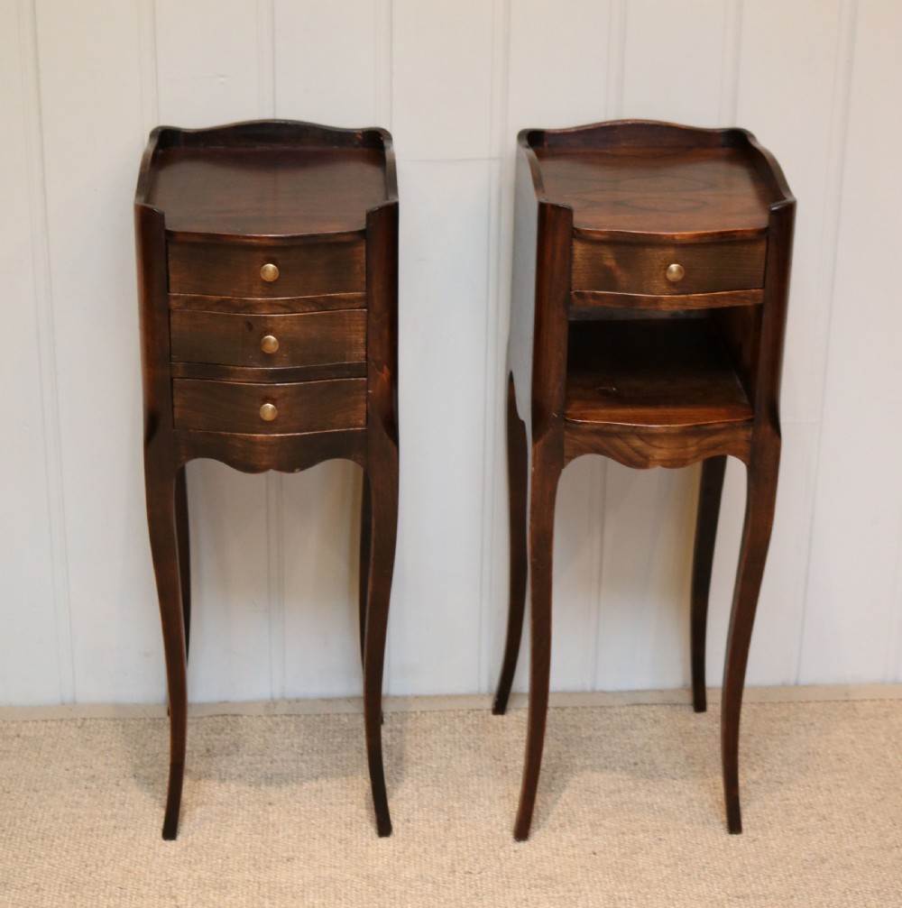 Pair Of Small Proportioned French Cherry Wood Bedside Cabinets  View II