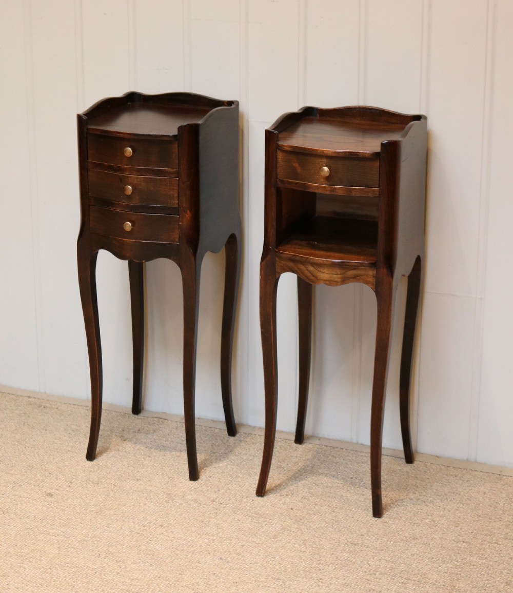 Pair Of Small Proportioned French Cherry Wood Bedside Cabinets  View III