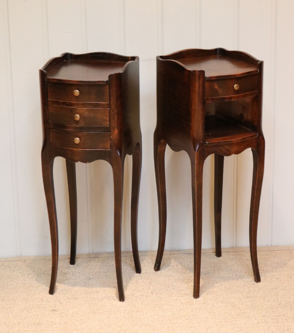 Pair Of Small Proportioned French Cherry Wood Bedside Cabinets  View IV