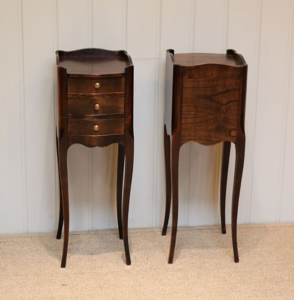 Pair Of Small Proportioned French Cherry Wood Bedside Cabinets  View VI