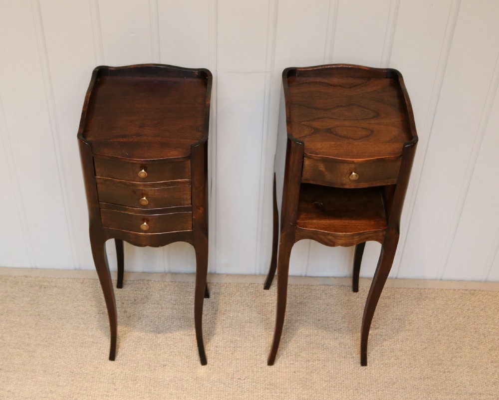 Pair Of Small Proportioned French Cherry Wood Bedside Cabinets  View VIII